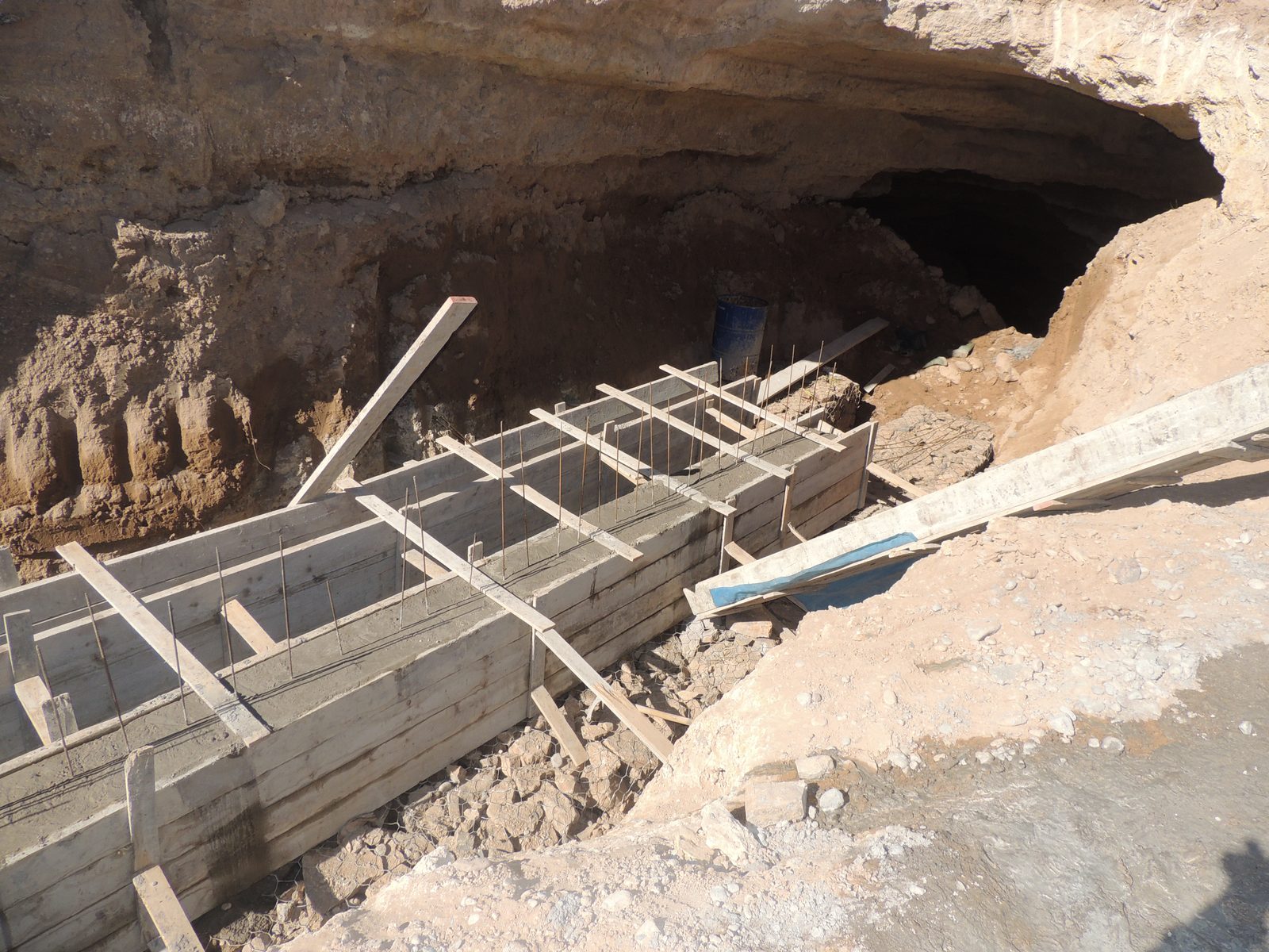 Chantier — phase de coulage du béton
